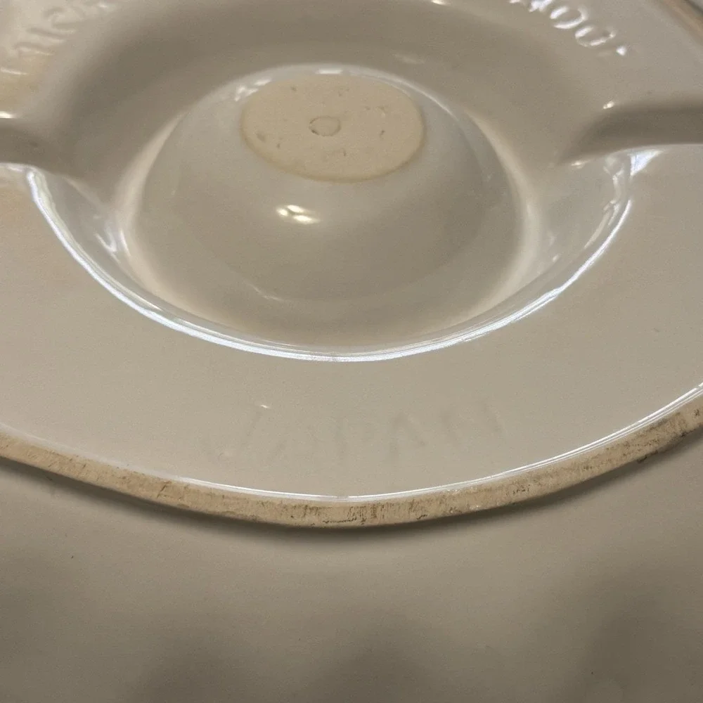 Vintage Japan Stoneware Chip Dip Platter 12